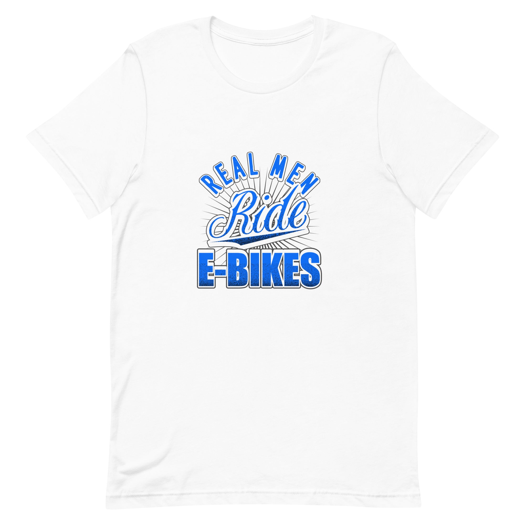 Real Men Ride E-bikes Bella + Canvas 3001 Women's T-shirt White