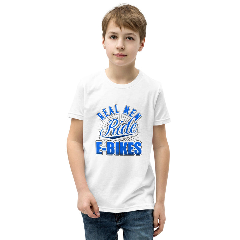 Real Men Ride E-bikes Bella + Canvas 3001Y Kid's T-shirt White