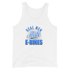 Real Men Ride E-bikes Bella + Canvas 3480 Men's Tank Top White