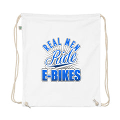 Real Men Ride E-bikes EarthPositive EP76 Organic Cotton Drawstring Bag