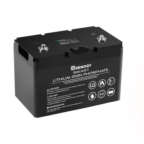 Renogy 12V/100Ah LiFePO4 Deep Cycle Battery with Self-Heating Function