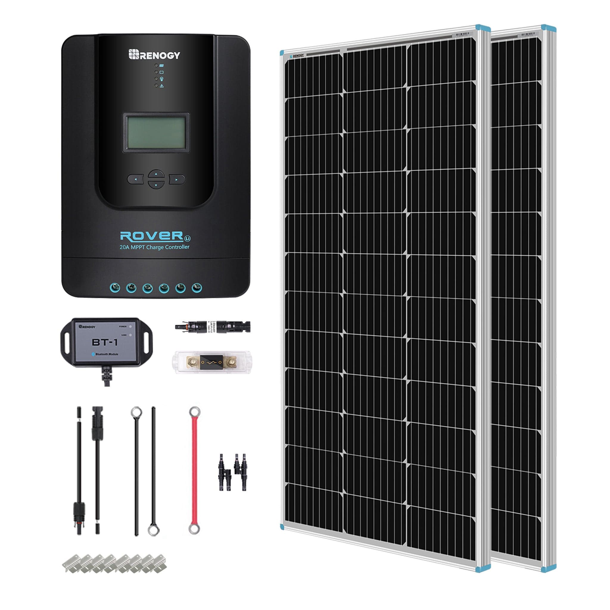 Renogy 2x 100W 12V Monocrystalline Solar Premium Kit