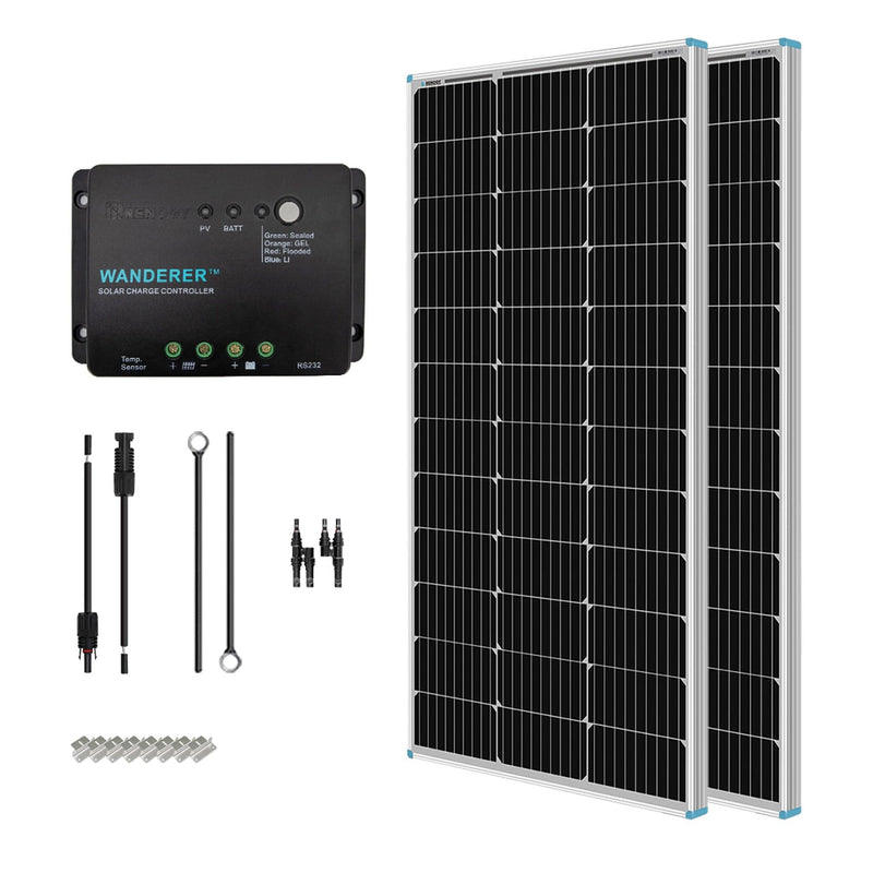 Renogy 2x 100W 12V Monocrystalline Solar Starter Kit
