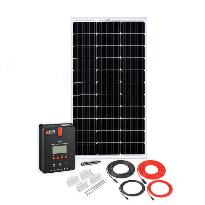 Rich Solar 1x 20A MPPT Solar Charge Controller + 1x 100W Monocrystalline Solar Panel Kit