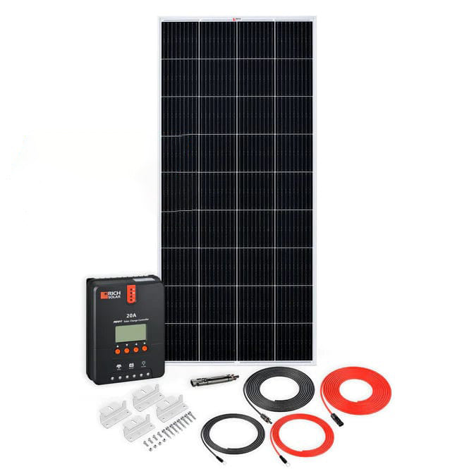 Rich Solar 200W Monocrystalline Solar Panel Kit with 20A MPPT Controller