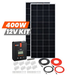 Rich Solar 2x 200W Monocrystalline Solar Panel Kit