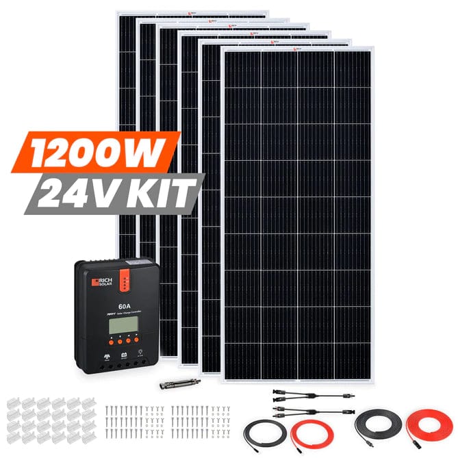 Rich Solar 6x 200W Monocrystalline Solar Panel Kit