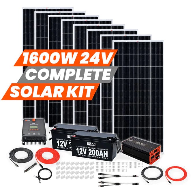 Rich Solar 8x 200W Monocrystalline Solar Panel Complete Kit