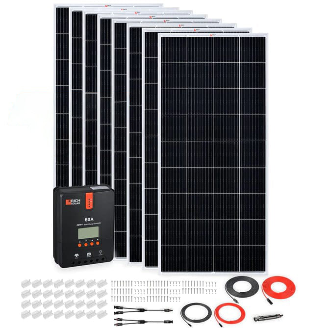 Rich Solar 8x Mounting Z Bracket + 8x 200W Monocrystalline Solar Panel Kit