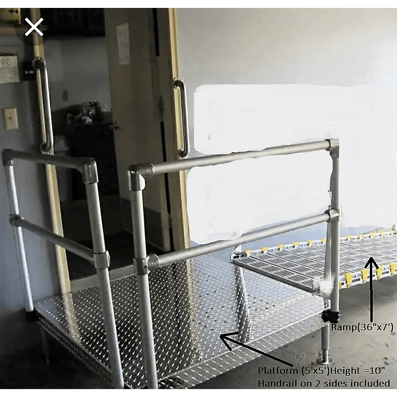 Roll-A-Ramp Aluminum Platform Kit w/ Handrails PF1-48HR