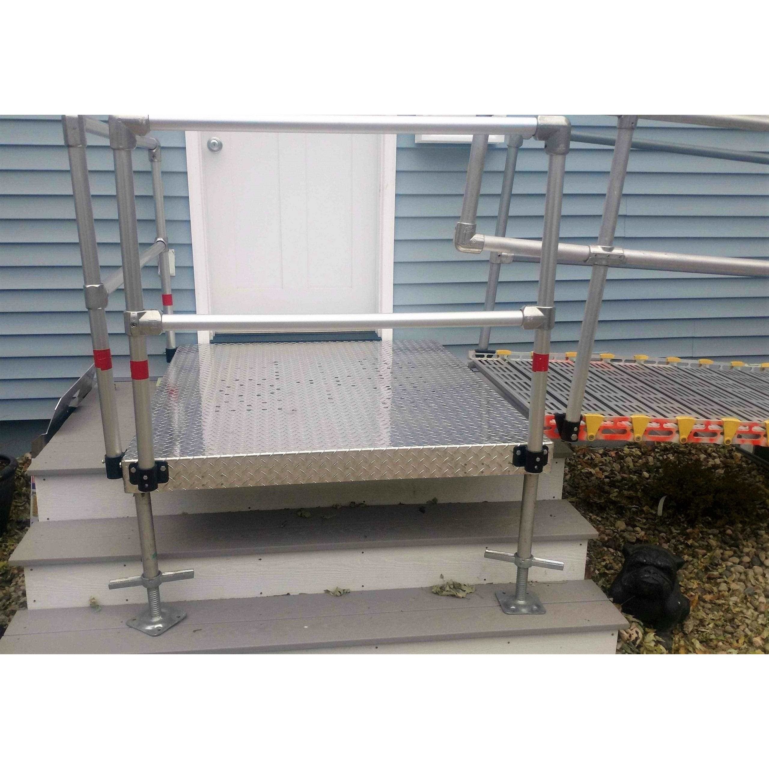 Roll-A-Ramp Aluminum Platform Kit w/ Handrails PF1-48HR