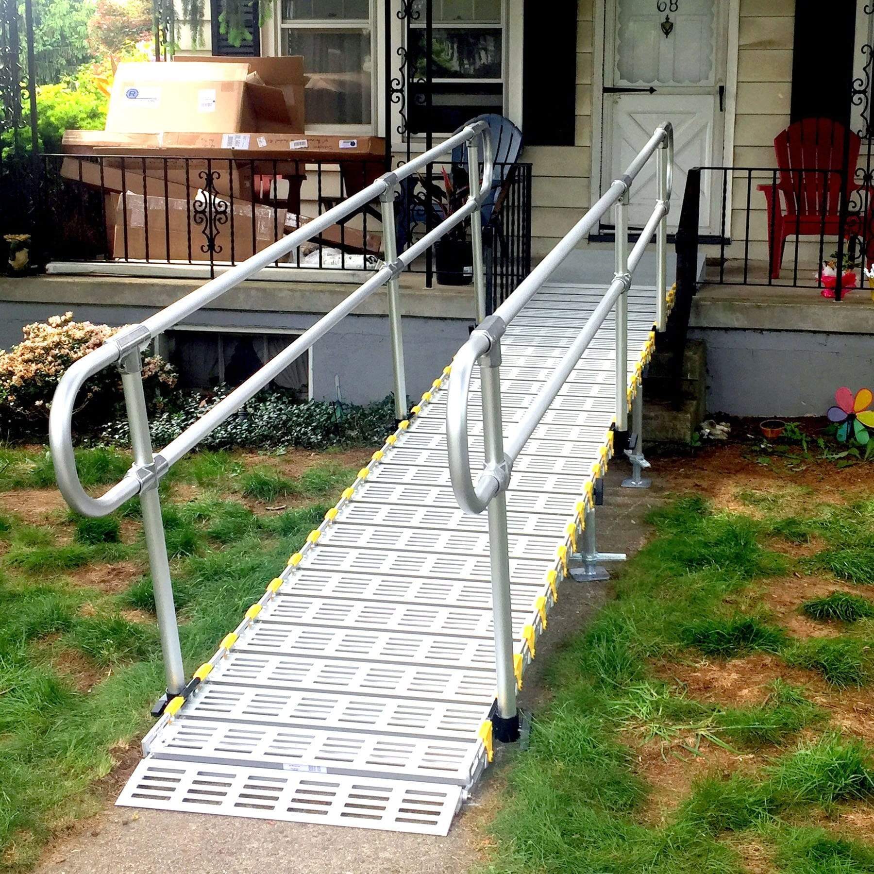 Roll-A-Ramp Modular Portable Ramp With Loop End Handrail On One Side M30-5-1L