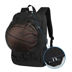 Skateboard Backpack, Simbow Football and Basketball Backpack with USB Charging Port, Anti-Theft Lock, Water Resistant Laptop Backpack Rucksack, Fits up to 15.6-17 Inch, for School Business Travel