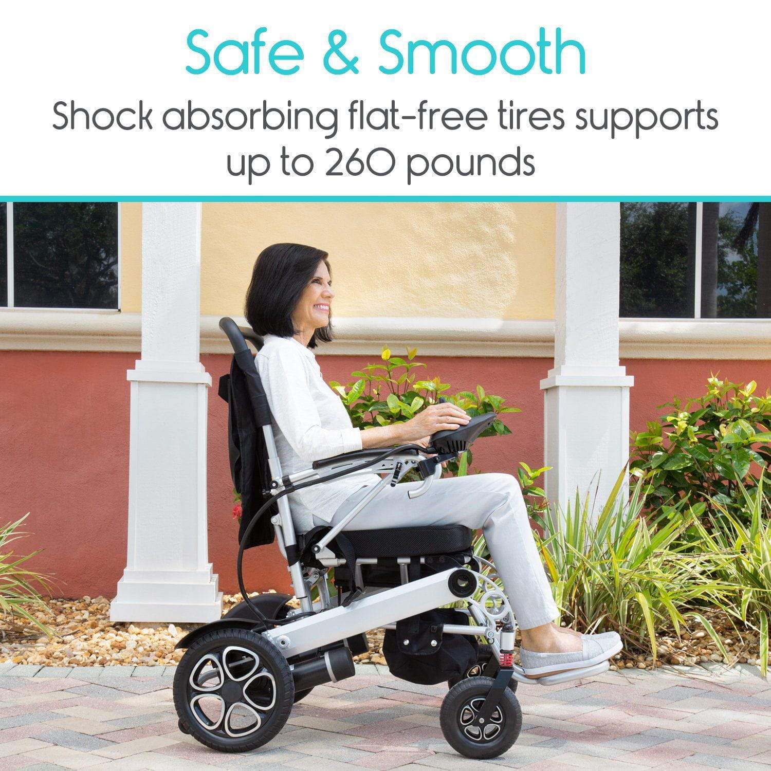 Vive Health 24V/10Ah 200W Folding Electric Wheelchair MOB1029