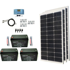 Windy Nation 3x 100Ah Battery + 3x 100W Monocrystalline Solar Panel Kit
