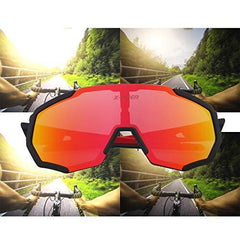 X-TIGER Polarized Sports Sunglasses with 3 Interchangeable Lenses,Mens Womens Cycling Glasses,Baseball Running Fishing Golf Driving Sunglasses