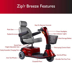 Zip'r Breeze 12V/13Ah 250W 3-Wheel Mobility Scooter ZIP05