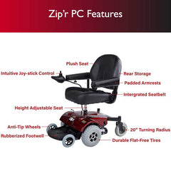 Zip'r PC 12V/35Ah 320W Mid-Wheel Electric Wheelchair ZIP07